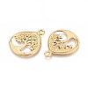 304 Stainless Steel Teardrop with Tree of Life Pendants STAS-T067-35G-2