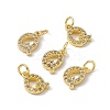 Real 18K Gold Plated Brass Micro Pave Clear Cubic Zirconia Charms KK-E068-VB452-Q-4