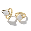 Rhombus Natural & Synthetic Gemstone Finger Rings RJEW-B113-01G-2-5