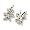 Rack Plating Brass Micro Pave Cubic Zirconia Pendants KK-K386-02K-P-2