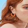 1 Pair Alloy Glass Seed Beads Hoop Earrings EJEW-LP0003-65G-1