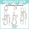 925 Sterling Silver S-Hook Clasps FIND-BC0014-25A-2