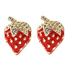 Brass Micro Pave Clear Cubic Zirconia Stud Earrings EJEW-G430-01G-4
