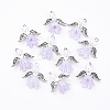10Pcs Acrylic & Imitation Pearl Flower Angel Pendants PALLOY-YW00055-01-1