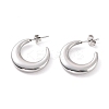 Non-Tarnish 304 Stainless Steel Crescent Moon Stud Earrings for Women LS-EJEW-F280-05D-P-1
