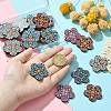 30Pcs 5 Colors Printed Natural Basswood Pendants WOOD-CJ0001-86-4