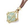 Crystal Holder Cage Necklaces NJEW-JN04586-01-4