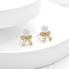 Bowknot Brass Micro Pave Clear Cubic Zirconia Stud Earrings for Women EJEW-Q391-26G-1