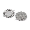 Tibetan Style Alloy Flat Round Pendant Cabochon Settings LS-TIBEP-S238-AS-NR-2
