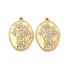 PVD Vacuum Plating 201 Stainless Steel with Rhinestone Pendants LS-STAS-J401-VC995-2