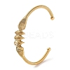 Ion Plating(IP) 304 Stainless Steel Wire Wrap Open Cuff Bangle BJEW-A139-03G-2