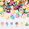 100pcs 5 Styles Handmade Polymer Clay Beads CLAY-YW0002-14-1