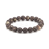 4Pcs 4 Size Natural Agate Round Beaded Stretch Bracelets Set BJEW-JB08196-4