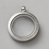 Stainless Steel Glass Photo Living Memory Floating Locket Pendants STAS-WH0033-59B-1