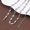 5.5MM 304 Stainless Steel Flower Link Chain Necklaces NJEW-P346-01P-2