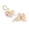 Brass Micro Pave Cubic Zirconia Pendants KK-P271-03G-D-2