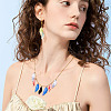 75Pcs 15 Colors Transparent Glass Leaf Pendants GLAA-TA0003-30-9