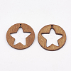 Pear Wood Pentacle Pendants WOOD-T010-08F-2