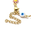 304 Stainless Steel Enamel Daisy Evil Eye Link Chain Bracelets for Women LS-BJEW-B079-03G-3