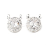Brass Micro Pave Cubic Zirconia Beads KK-G531-01S-03-1