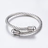 Tarnish Resistant 304 Stainless Steel Torque Bangles BJEW-G584-38P-3
