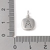 Rack Plating Brass Micro Pave CLear Cubic Zirconia Charms KK-E110-14P-A-3