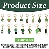 15Pcs Cactus Alloy Enamel Pendant Decorations HJEW-YW00129-2