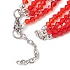 Red Glass Multi-Strand Beaded Bracelets BJEW-JB10709-5