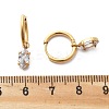 Ion Plating(IP) 304 Stainless Steel Micro Pave Cubic Zirconia Hoop Earrings STAS-R004-04G-02-5