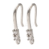 Rack Plating Brass Micro Pave Clear Cubic Zirconia Earring Hooks KK-A231-04P-1