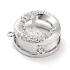 Brass Micro Pave Clear Cubic Zirconia Pendants ZIRC-L104-002P-2