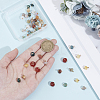 48Pcs 12 Styles Mixed Gemstone Rondelle Charms with Rack Plating Brass Loops FIND-DR0001-37-3