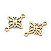 304 Stainless Steel Rhombus Flower Connector Charms STAS-G361-04G-2