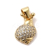 Brass Micro Pave Cubic Zirconia Charms KK-C137-06A-G-1