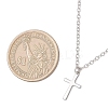 304 Stainless Steel Cross Pendant Cable Chain Necklaces NJEW-JN05844-3
