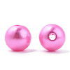Spray Painted ABS Plastic Imitation Pearl Beads OACR-T015-05B-15-1