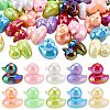 40Pcs 10 Colors UV Plating Opaque Acrylic Beads OACR-PH0004-69-1