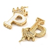 Brass Micro Pave Clear Cubic Zirconia Pendants KK-G498-01P-02-2