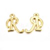 Golden Plated Alloy Letter Pendants PALLOY-J718-01G-R-1