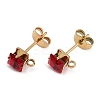 Ion Plating(IP) 304 Stainless Steel Cubic Zirconia Stud Earring Findings STAS-P373-06B-2