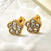 Ion Plating(IP) 304 Stainless Steel Stud Earrings EJEW-A118-09G-03-1