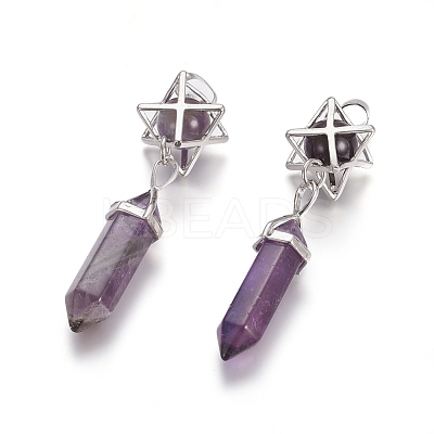 Natural Amethyst Pendants G-L512-M01-1