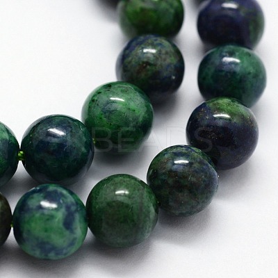 Natural Chrysocolla and Lapis Lazuli Beads Strands G-I199-37-4mm-1