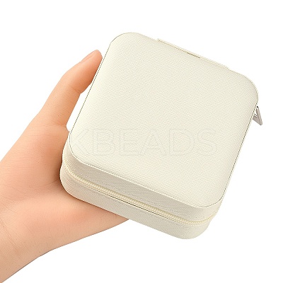 Imitation Leather Jewelry Zipper Box LBOX-T001-01A-1