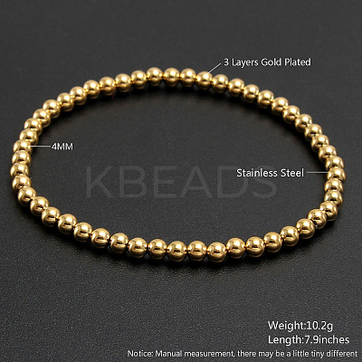 Shell Round Beads Stretch Bracelets for Men Women LS-NU4879-5-1