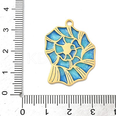 Ocean Theme 304 Stainless Steel Enamel Pendants LS-STAS-G373-01B-01-1