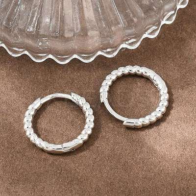 Brass Huggie Hoop Earrings KK-CBA8324-18C-P-1