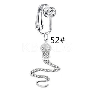 304 Stainless Steel Pave Clear Cubic Zirconia Clip on Belly Rings FS-WGD716D-04-1