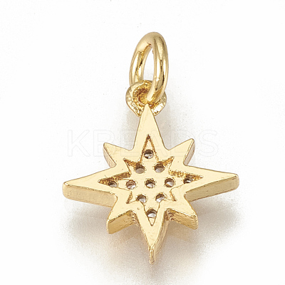 Brass Micro Pave Cubic Zirconia Charms ZIRC-Q015-041G-1