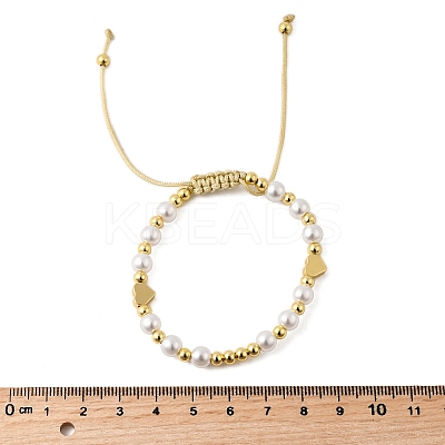 ABS Imitation Pearl Beads Braided Bead Bracelets for Women BJEW-D317-09B-G-1